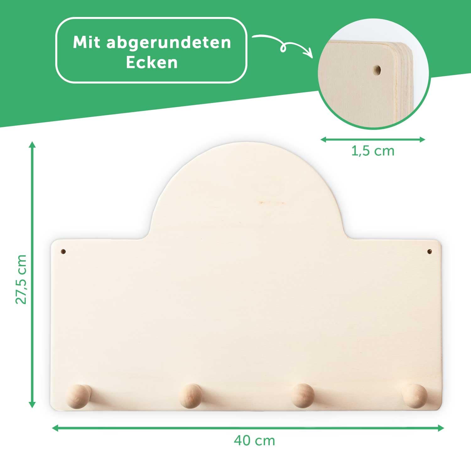 GRAVURZEILE Porte-manteau personnalisé pour enfant avec nom au choix pour chambre de bébé - Patère en bois avec de beaux motifs pour filles et garçons - Décoration de chambre d'enfant