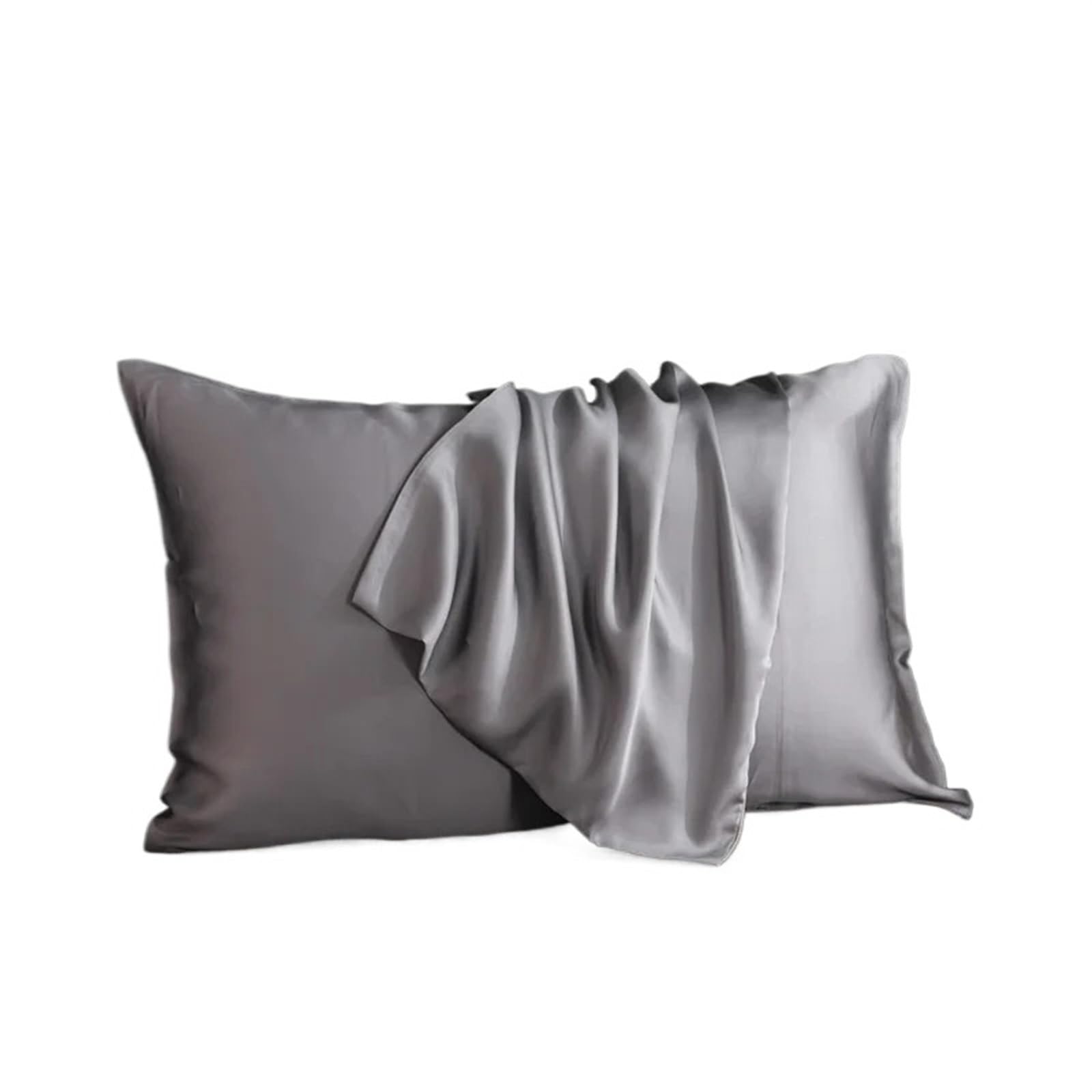 federe seta Fodera for cuscino in seta di gelso Busta in tinta unita Federa for for for dormire(Grey,50x80cm 2pcs)