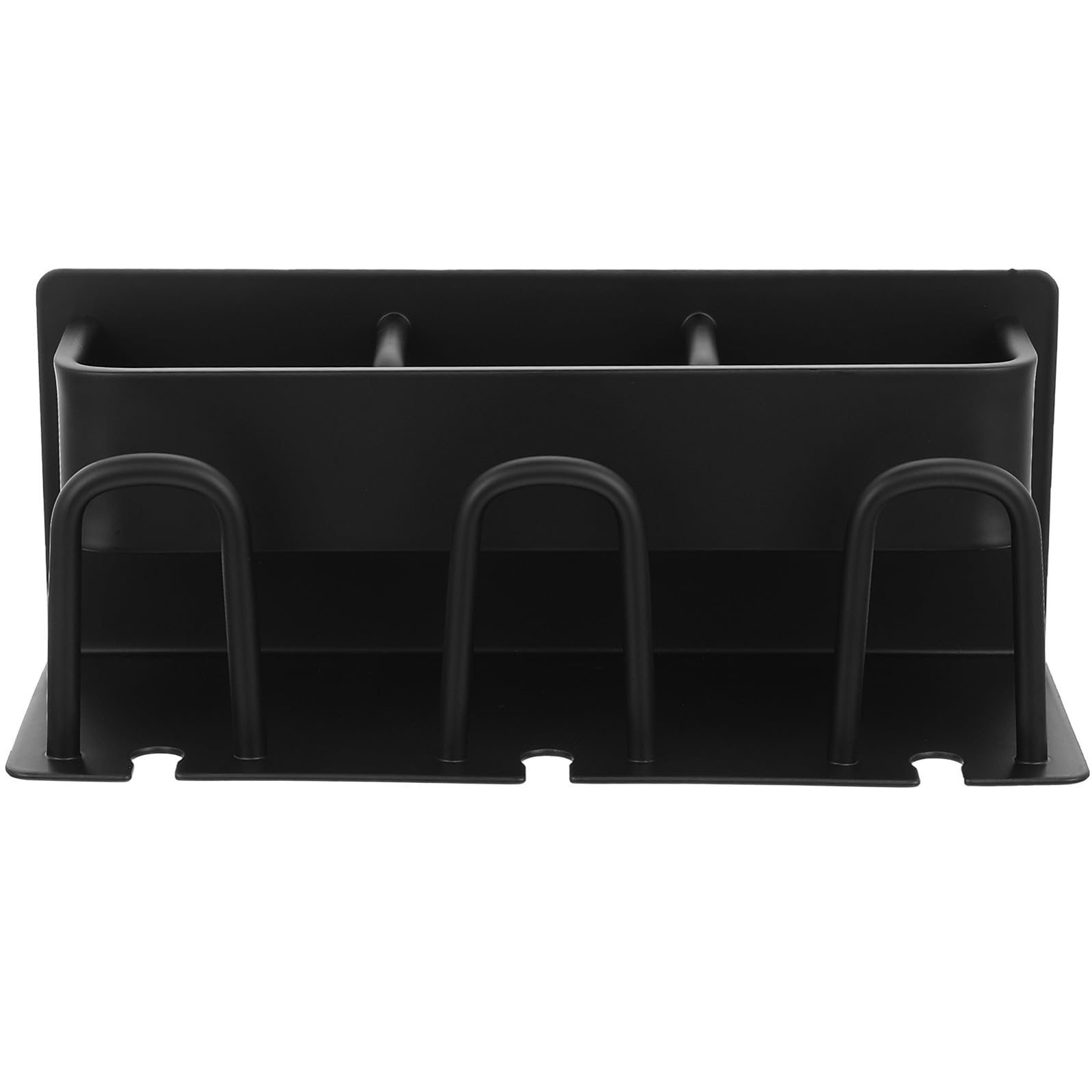 Beavorty Porta Spazzolino da Parete in Alluminio Nero Drenaggio Naturale per Spazzolini e Bicchieri, Organizer Bagno Compatto per Cucina e Doccia