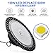 Hugtek LED High Bay Light 150W 21000 LM with US Plug 5ft Cable, 5000K Daylight, IP65 Waterproof, Non-Dim, UFO Commercial Warehouse Workshop Factory Barn Garage Lowbay Area Lighting Fixture