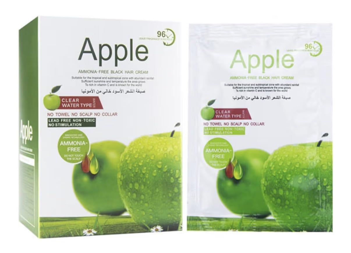 Apple Ammonia-Free Black Hair Dye Cream (30ml x 10Pcs) – Natural Hair Color with No Scalp Touch, Long-Lasting Black Colour, Lead-Free & Non-Toxic (72HR Fragrance, Clean Water Formula, for Men & Women, Quick 5-Min Dye, No Towel Stains)-picture-49