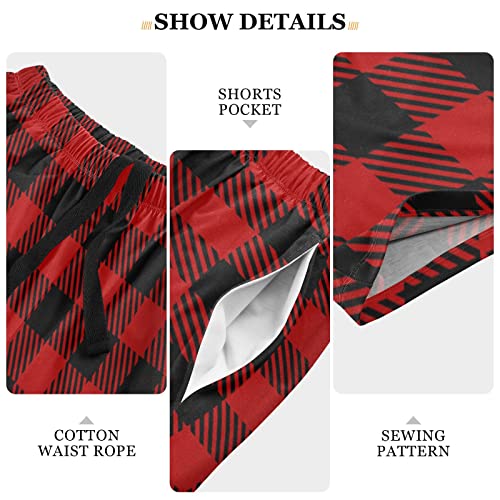 Stewart Tartan Plaid Men's Pajama Shorts Sleep Pajama Bottoms Drawstring Sweatshorts S3