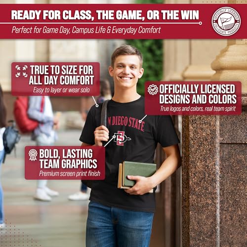 Image of NCAA Gameday Cotton T-Shirt for Men and Women | Officially Licensed NCAA Tee - Preshrunk Ring-Spun Cotton - Screen-Printed Team Logo