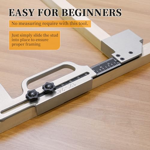OICGOO 13-in-1 Framing Tool, 12-24 Inches Adjustable Stud Layout Tool For Carpentry, Marking & Spacing
