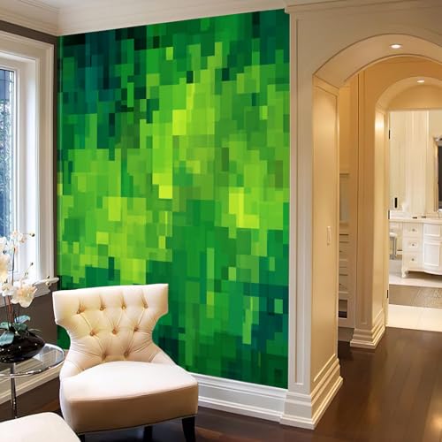 Papier Peint Panoramique Géométrie Abstraite Carrés de Pixels - 6