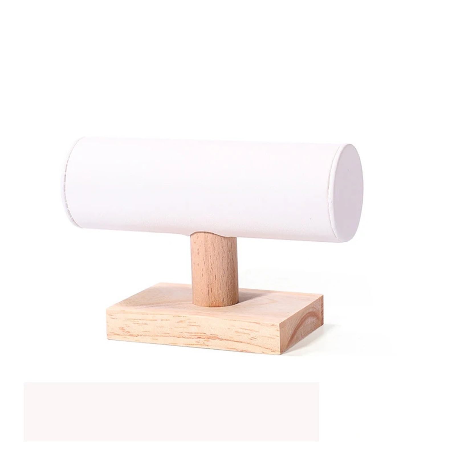 XPJYUA Watch Stand Multifunction Fashion Wooden Bracelet Display Rack Watch Storage Single Layer Shaped Jewelry(White)