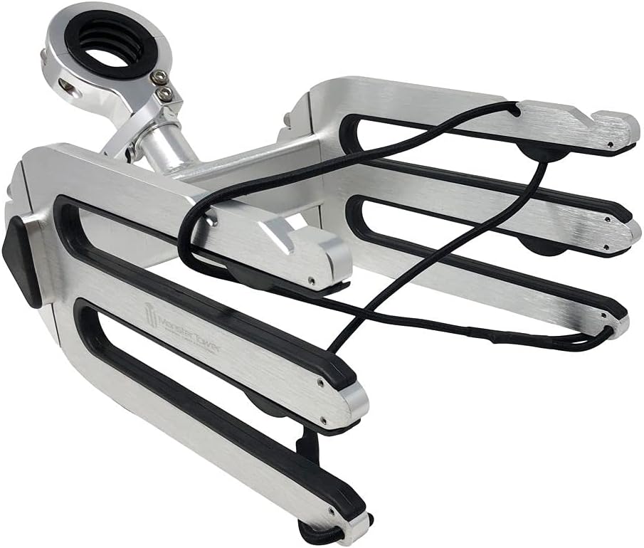 Wakeboard Rack - Quick Release Retractable Mount, Universal Fit for Wakeboard Towers, 360 Degree Rotation, Rubber Bumper, Shock Cord