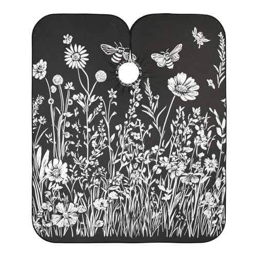 Hezely Wild Flower Hair Dye Cape, Barber Cape for Adults,Waterproof Salon Cape,Waterproof Hairdressing Styling Hair Cutting, 65