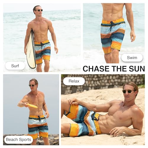 Image of Kanu Surf Men's Big Viper Extended Size Stripe Swim Trunk