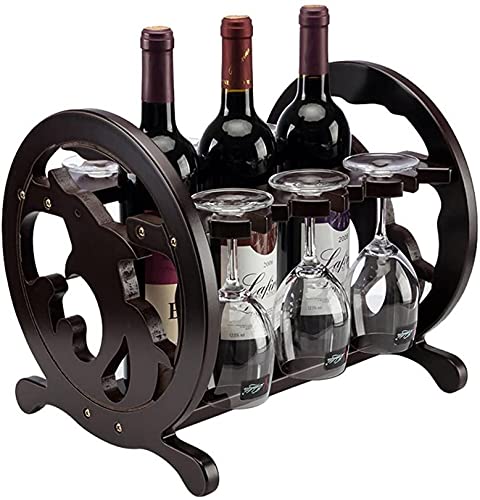 Soporte para botellas de vino de madera maciza 33x27x28cm miniatura 1
