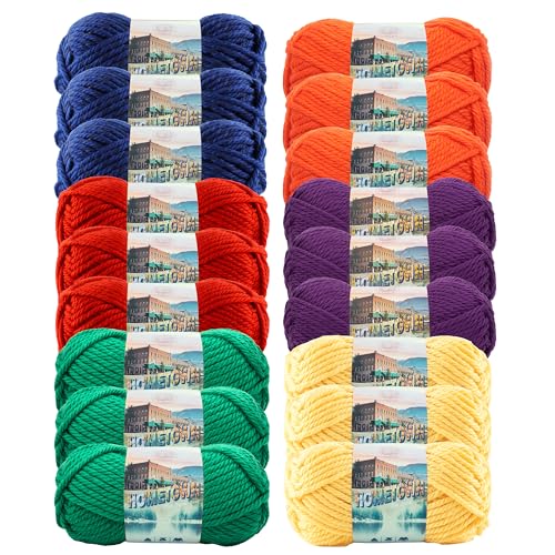 Image of Lion Brand Yarn, Hometown Super Bulky Yarn, Rainbow Pack, 18 Skeins