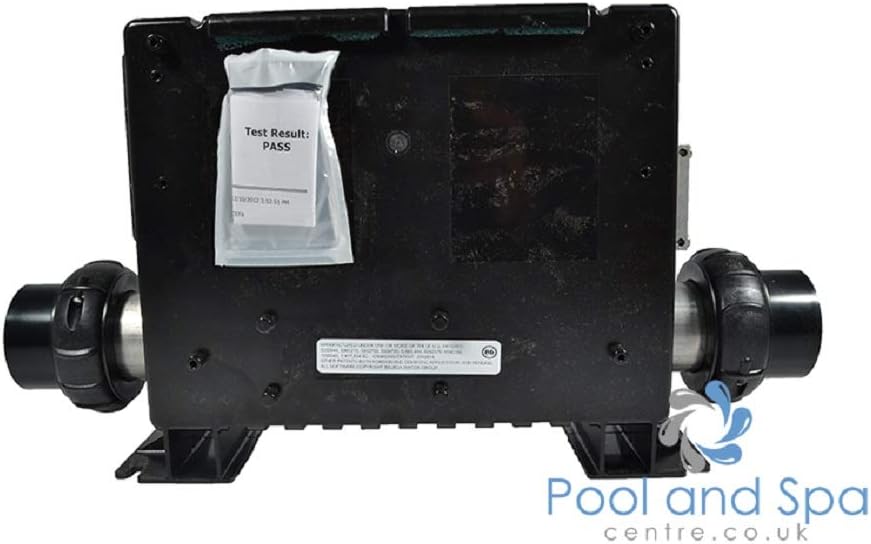 Enrere view of Balboa GS510SZ Spa Control Box with 'Test Result: PASS' sticker