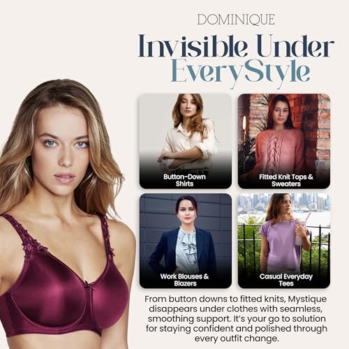 Image of Dominique Mystique Minimizer Bra #7000 - Seamless Full Figure Underwire Lingerie for Women, Smooths & Shapes