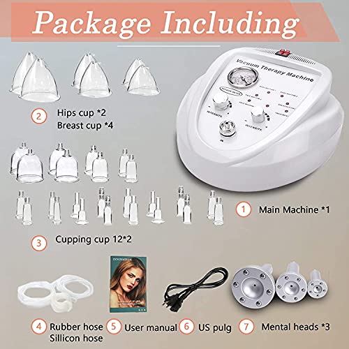 BDHXWCN Vakuum-Therapie-Maschine, Massage, Körperformung, Formende Lymphdrainage, Spa-Hautstraffungsmaschine, Schröpfmassagegerät mit 30 Tassen und 3 Pumpen - Image 8