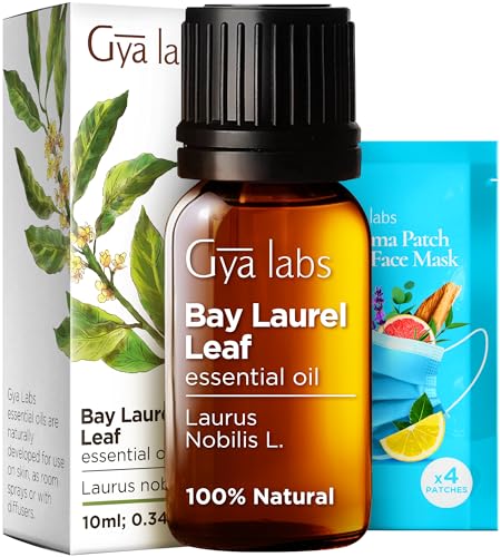 Gya Labs Bay Leaf Essential Oil for Diffuser - 0.34 Fl Oz - 100% Natural Bay Laurel Oil for Hair, Skin & Candle Making Scent