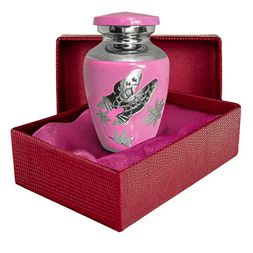 Pink Butterfly Small Keepsake Urn for Human Ashes - Qnty 1 - Find