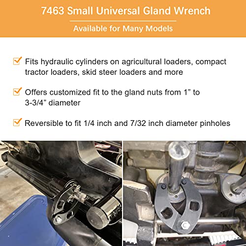 1266 Adjustable Gland Nut Wrench And 7463 Small Universal Gland Wrench For Hydraulic Cylinders On Skid Steer Loaders, Most Farm And Construction Equipment (Set Of 2) #TOP4