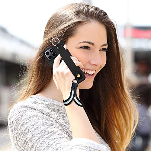 Sitikai Case For Boost Mobile Celero 5G Plus 2023 7.0" Phone Case,Wrist Strap Stand Bracelet Case With Tempered Glass Screen Protector Wristband Phone Case For Boost Mobile Celero 5G Plus - Black #TOP4