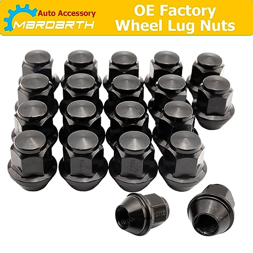 Set of 20, 12mmx1.5 OEM Factory Wheel Lug Nuts for Focus Fusion Escape Ranger MKC MKZ Fiesta Stock Wheels Large Acorn Seat Black - Thumbnail 2