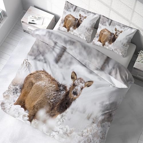 Housse couette en microfibre douce anti-plis lit 220x240 - 5