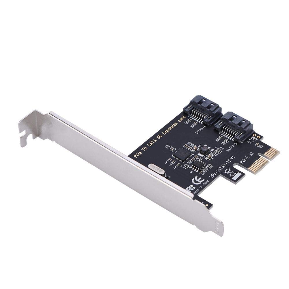 Karta kontrolera PCI Express SATA 3.0, 2 porty PCIe do SATA III 6 GB/s, karty rozszerzeń SATA III 6 Gbps z małym uchwytem i 1 płytą CD