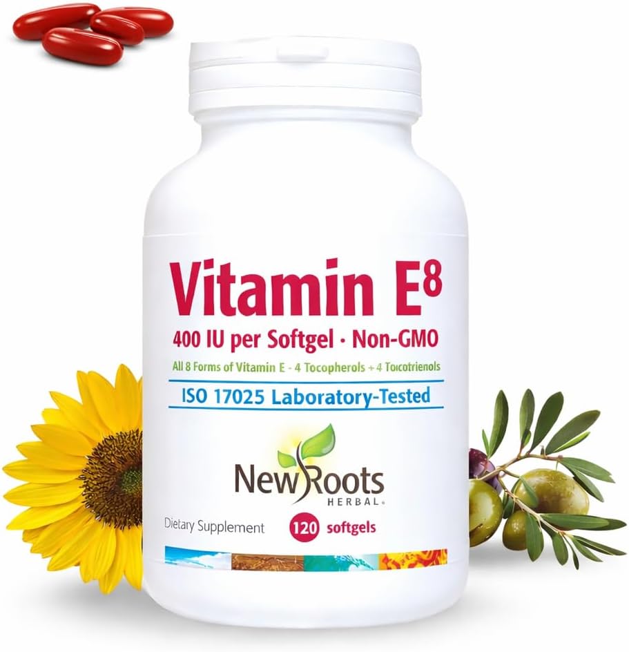 - Vitamin E Capsules (400 IU), Vitamin E8 Supplement with All 8 Tocopherols & Tocotrienols for Women & Men (120 Softgels)