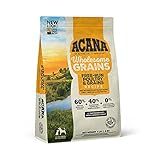 Acana Wholesome Grains Dry Dog Food, Free Run Poultry and Grains, Chicken & Turkey, Cage-Free Eggs, Gluten Free, 4lb