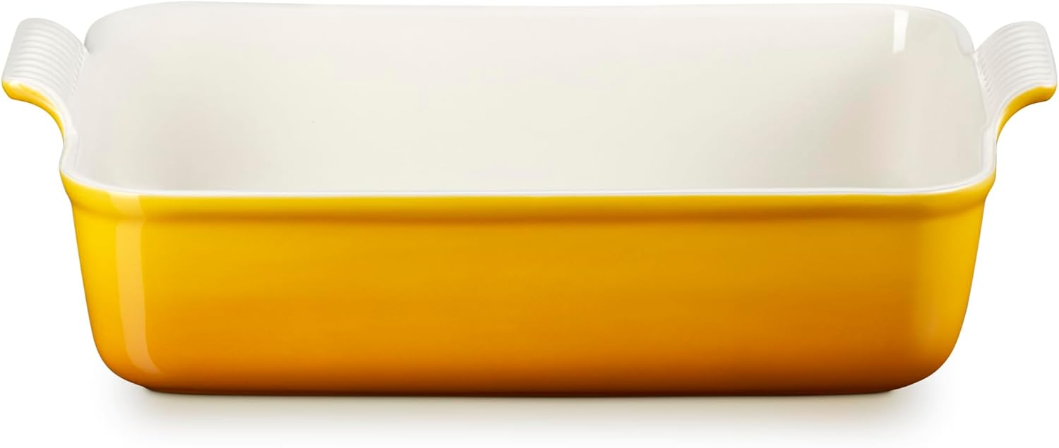Le Creuset Stoneware Deep Rectangular Lasagna Dish, 6.75 qt., Nectar