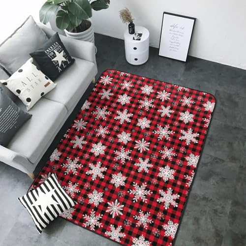 Tapis de chambre haut de gamme doux à motif flocon de neige