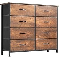 YITAHOME 8 Drawers Fabric Dresser, Furniture Storage Tower Cabinet, Organizer for Bedroom, Living Room, Hallway, Closet, Sturdy Steel Frame, Wooden Top, Easy-to-Pull Fabric Bins