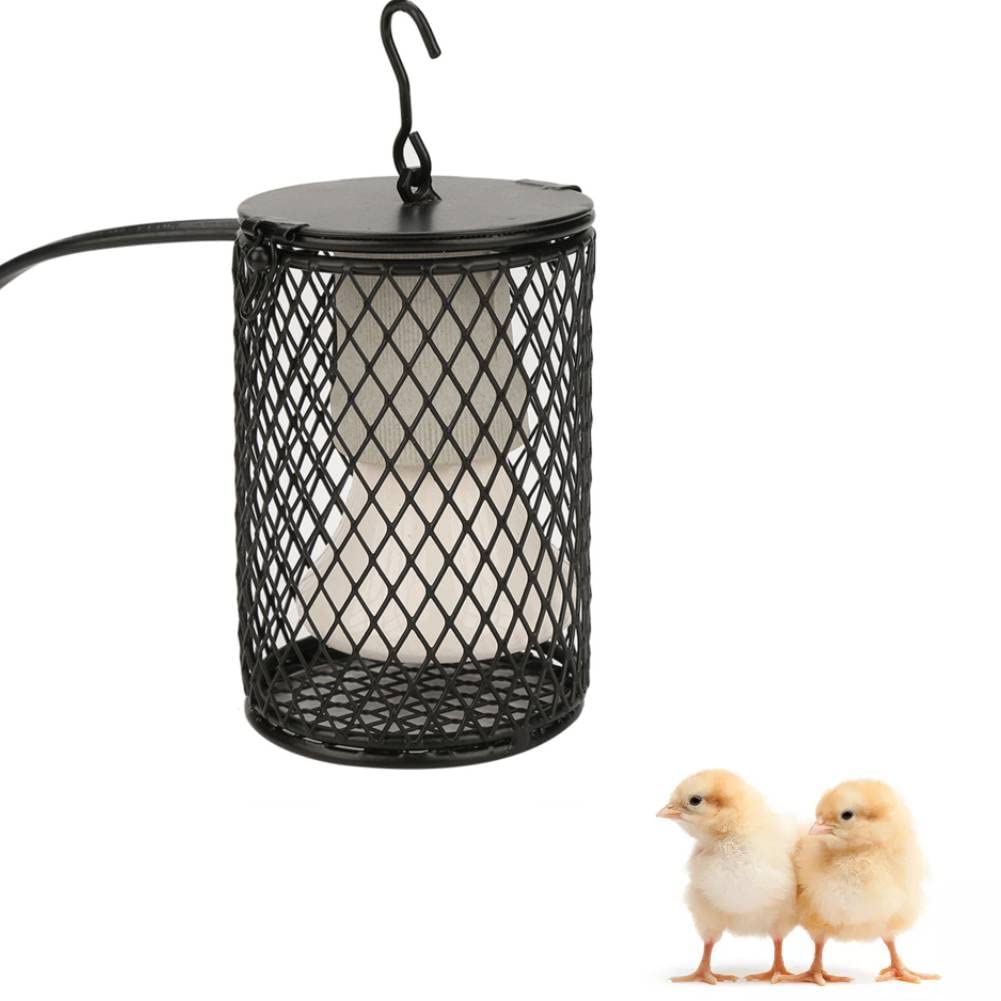 Yosoo 100w Ceramic Heat Preservation Light for Reptile, Fast Heating Heat Lamp with Cage for All Kinds of Reptiles, Turtle, Snakes, Lizards, Frogs, Chicks, Reptile Heat Lamp Cap for Reptiles