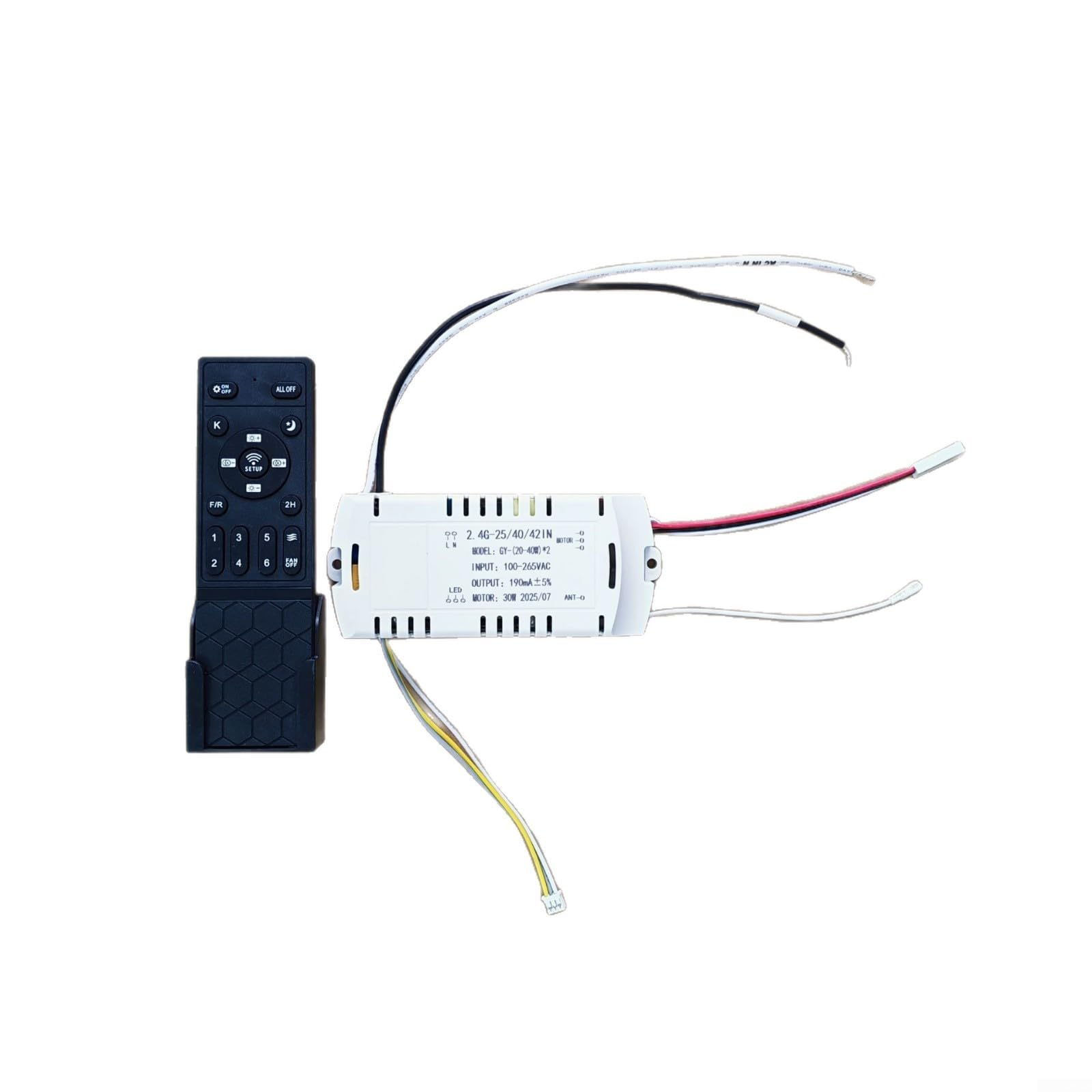 Telecomando per ventilatore invisibile con dimmer continuo DC e controller inverter per ventilatore a soffitto a 6 velocità con funzione timer e facile accoppiamento(B)