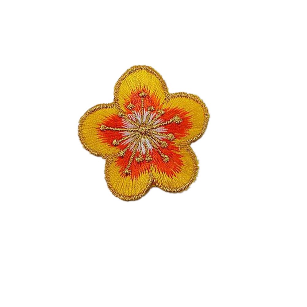 Kleiderapplikationen, Gestickte Blumen-Stoffflicken, 6 Stück(Multi)