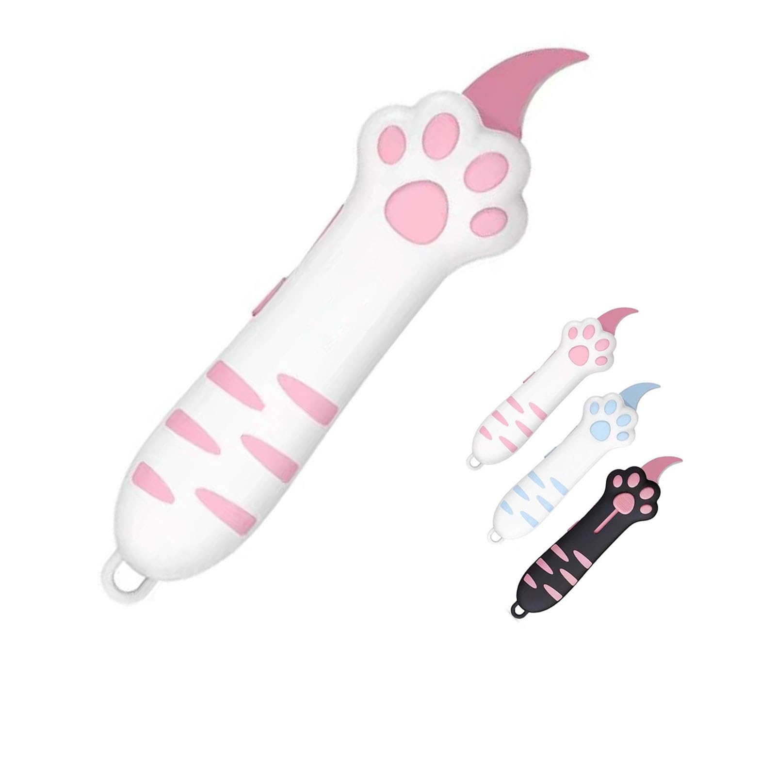 Cat Paw Box Cutter,Retractable Cat Potato Box Catter, Telescopic Package Opener, Portable Cat Paw Slitter, Cute Tool for Girls Women (Pink)