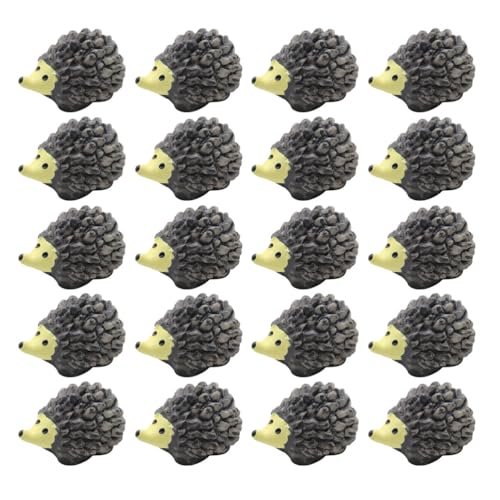 Angoily Resin Hedgehog Figures Mini Animal: 20 Pieces Lawn Hedgehog Statue Fairy Garden Lawn Landscape Animal Figure Sculpture 1. 2 cm
