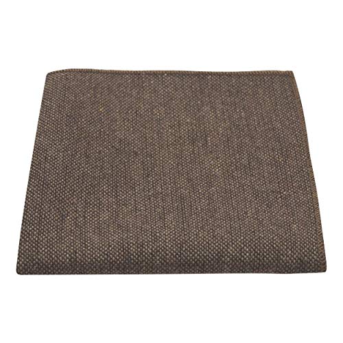 King & Priory Highland Weave Hessian Brown Pocket Square, Handkerchief