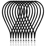 lanyards kaufen 20er-Packung. Fushing Flache Schlüsselbänder, 45 cm, mit Drehkarabiner für Kartenhalter, 20 Stück Schwarz