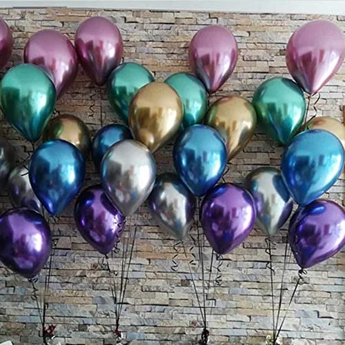 MY PARTY SHOP Chrome Balloons 12" in Multicolor for Birthdays, Anniversaries, Bridal Shower, Wedding and Other Occassions (Pack of 20)