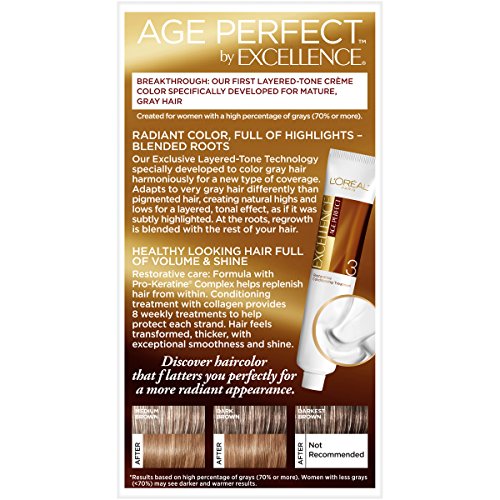Image of L'Oreal Paris ExcellenceAge Perfect Layered Tone Flattering Color, 5G Medium Soft Golden Brown