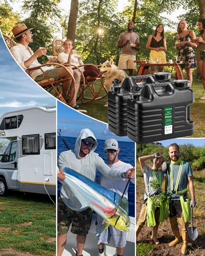 UPWOIGH Cantimplora de Agua para Camping 5 Galones con Grifo, Negro Mate, Paquete de 2 miniatura 3