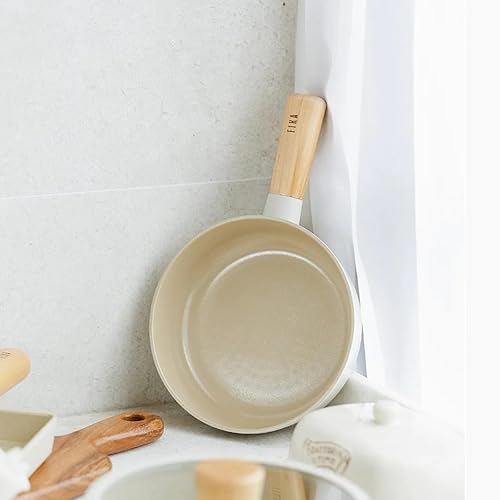 Miniatura 5 de FIKA - Mini wok de 7 pulgadas con mango de madera, utensilios de cocina compatibles con inducción para todas las estufas, sartén de revestimiento de
