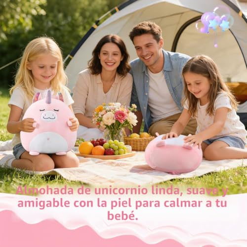 Cojín suave para niña almohada antialérgica unicornio rosa 6