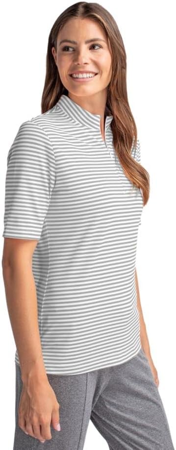 Cutter & Buck Womens Virtue Eco Pique Stripe Recycled Womens Top - Image 6
