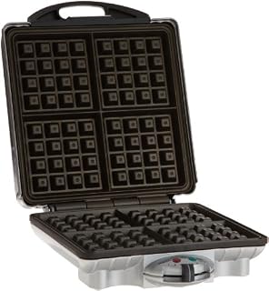 Four Square Extra Large Belgian Waffle Maker- Non-stick Family Size Retro Waffler Iron