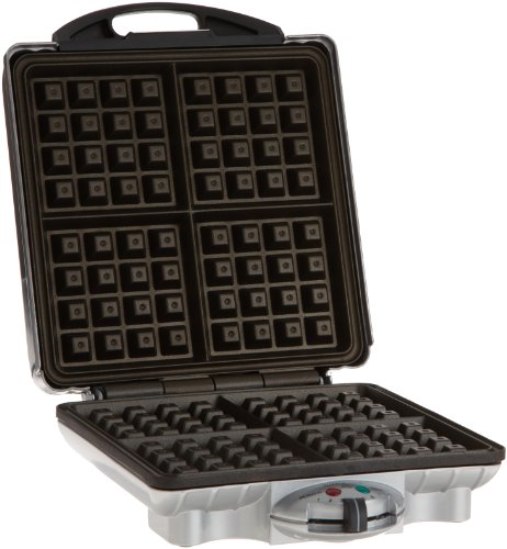 Four Square Extra Large Belgian Waffle Maker- Non-stick Family Size Retro Waffler Iron