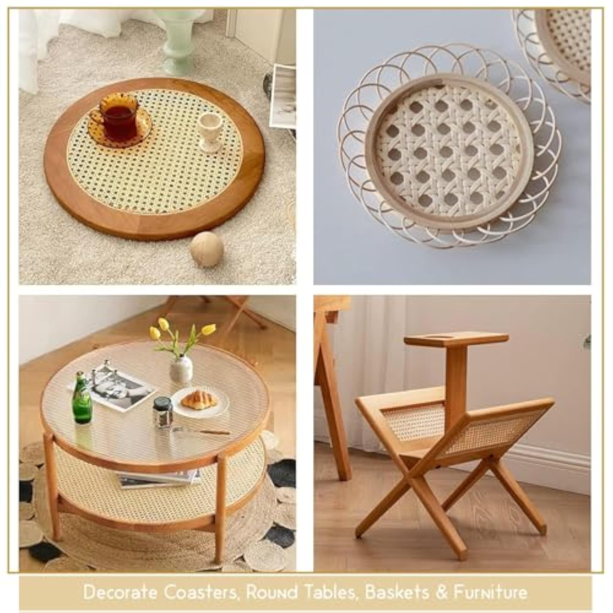 Natural Rattan Webbing for Caning Projects, 16" Width
