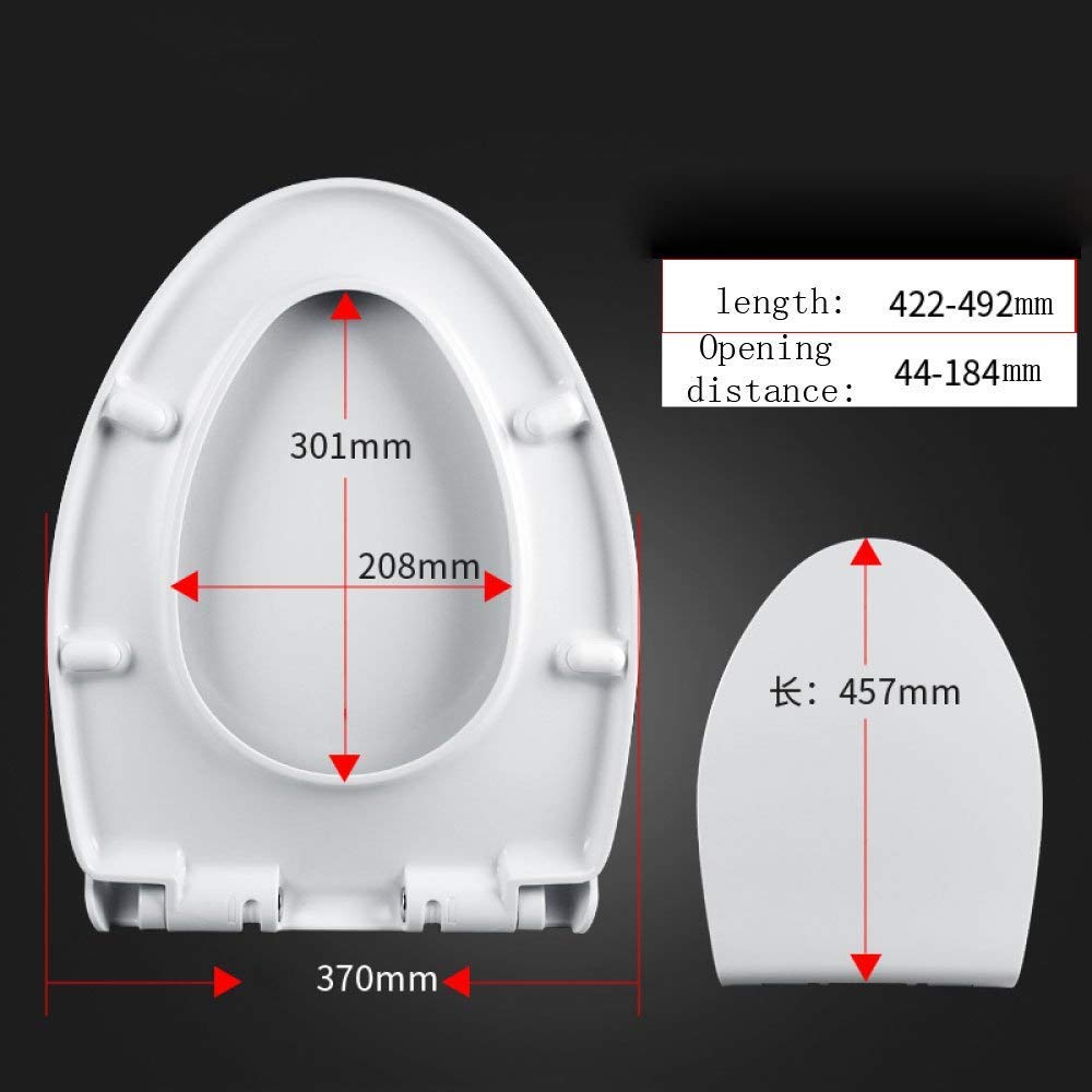 Universal-Wc-Sitz V-Förmiger, Verlangsamter, Antibakterieller, Mit Urea-Formaldehyd-Harz Gepolsterter Toilettendeckel, Weiß-42,2-49,2 * 37 Cm (Weiß 42,2) (Weiß 42,2)