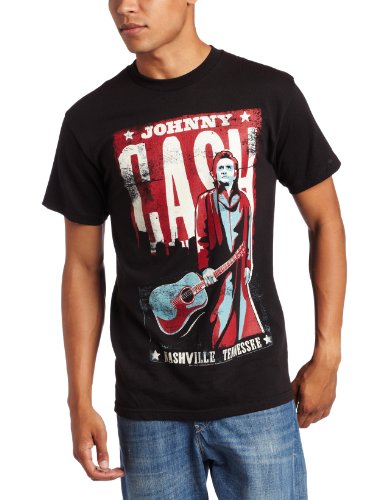 Zion Rootswear mens Cash Nashville Poster T-Shirt Black X-Large