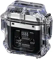 Isqueiro Recarregável Tipo C com Cordão A Prova D´agua Feito de Plasma Portátil Bivolt Acendedor de Arco Duplo Elétrico a Prova de Vento Ar Livre Ideal Para Acampamentos Linha PREMIUM SYANG (PRETO)