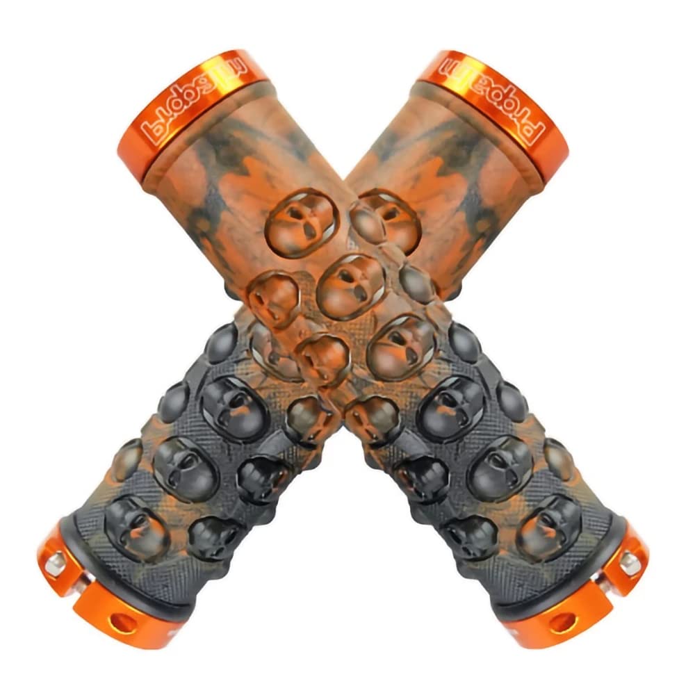 Manopole Mtb GRIPS BICICLETTI ANTI-SKID Confortevole Gomma Manubrio Manubri Grips Mountain Road Bike Maniglia Bar Grips Grip Bicycle Grips Manopole Bici (Color : Orange orange ring)
